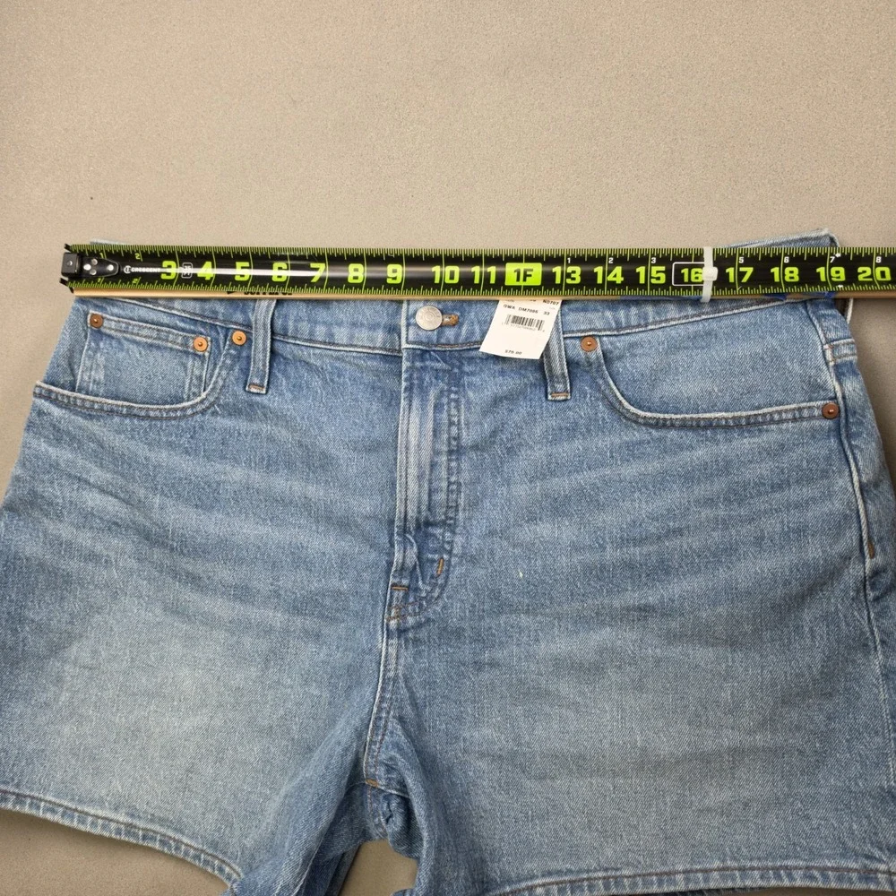 Madewell Perfect Mid-Length Jean Shorts Womens Size 33 Light Wash Denim NWT $75